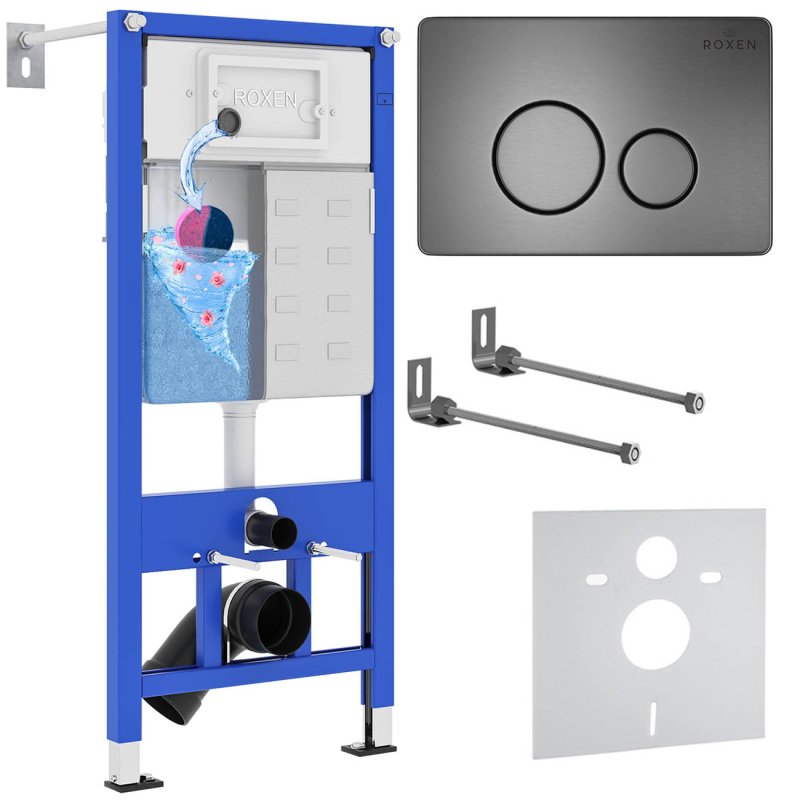 Инсталляция для подвесного унитаза 4 в 1 Roxen StounFix Dual Fresh 868304 с аромадозатором